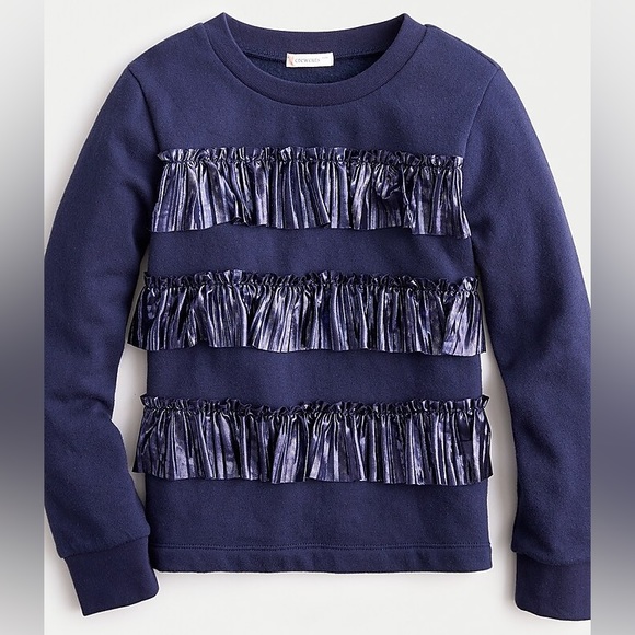 Girls' sweatshirt with metallic ruffles size 3 - Picture 1 of 2